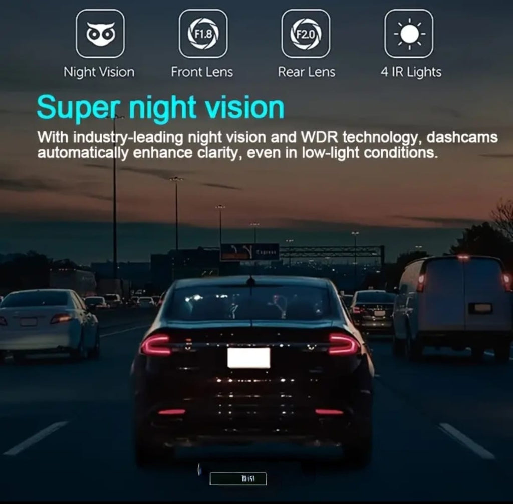 Cámara Doble para Auto con Visión Nocturna y Grabación